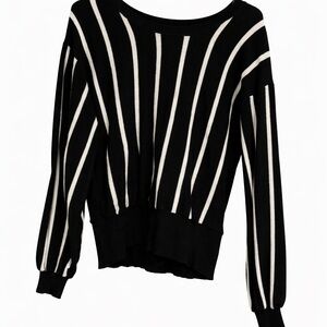 Umgee Black and White Striped Top